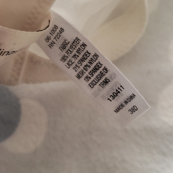 NWOT Felina Pretty Ivory Lace Lined Bra - Picture 6 of 6